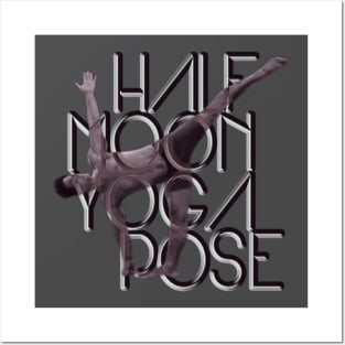 Half moon yoga pose Posters and Art